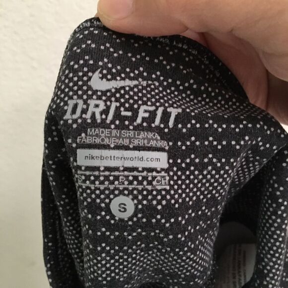 Nike Dry Fit dot print striped cropped leggings S - Picture 6 of 8